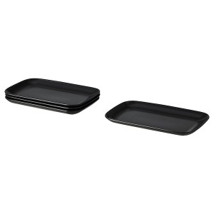 IKEA FÄRGKLAR plate, 12x7 in, 4 pack Matte Dark Gray, Ikea Ireland | 8761LYQUD