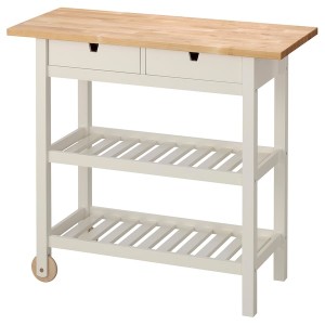 IKEA FÖRHÖJA kitchen cart, 39 3/8x16 7/8 in Birch / White, Ikea Ireland | 2769HSQZV