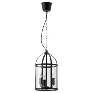 IKEA GALJON pendant lamp, black/clear glass, 10 in, Ikea Ireland | 0754OGVRN