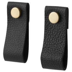 IKEA GALTHULT leather handle, black, 2 3/4 in, 2 pack, Ikea Ireland | 1653EQKIC
