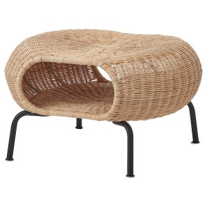IKEA GAMLEHULT Ottoman with storage, rattan, anthracite, Ikea Ireland | 4102EJNGS