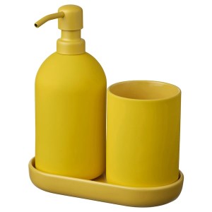 IKEA GANSJÖN 3-piece bathroom set Bright Yellow, Ikea Ireland | 8574ZODVR