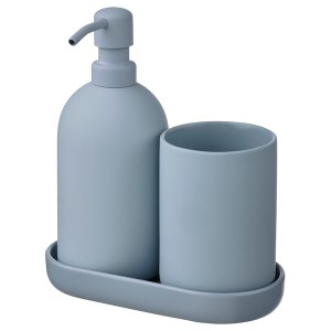 IKEA GANSJÖN 3-piece bathroom set Light Gray / Blue, Ikea Ireland | 7905YRILK