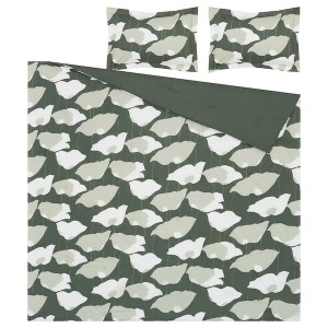 IKEA GETRUTA comforter set, King Green / White, Ikea Ireland | 4517EHOMD
