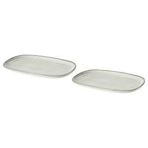 IKEA GLADELIG plate, 8x5 in, 2 pack Gray, Ikea Ireland | 9025MASCG