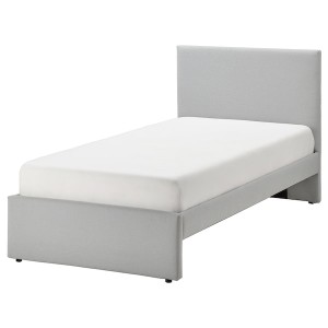 IKEA GLADSTAD upholstered bed frame, Twin Kabusa Light Gray, Ikea Ireland | 9863QJWYU