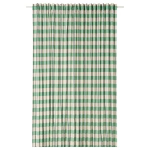 IKEA GLANSHAGTORN curtain, 1 piece, 118x98 in Green White / Black, Ikea Ireland | 2453NBVUE