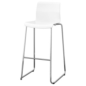 IKEA GLENN Bar stool, white, chrome plated, 30 3/8 in, Ikea Ireland | 0265MDGLR