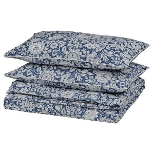 IKEA GLESSTARR duvet cover and pillowcase(s), Full/Queen (Double/Queen) Dark Blue / White, Ikea Ireland | 7142OJPCF
