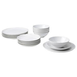 IKEA GODMIDDAG 18-piece dinnerware set, white, Ikea Ireland | 4572LJUCB