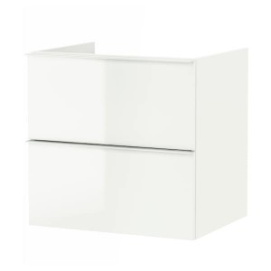 IKEA GODMORGON Bathroom vanity with 2 drawers, 23 5/8x18 1/2x22 7/8 in High Gloss White, Ikea Ireland | 6419RSVHN