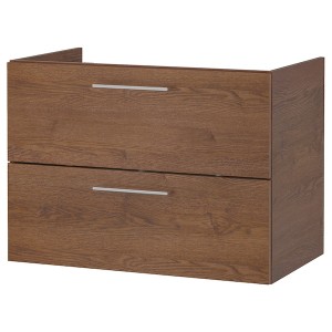 IKEA GODMORGON Bathroom vanity with 2 drawers, 31 1/2x18 1/2x22 7/8 in Brown Stained Ash Effect, Ikea Ireland | 9274WCIFQ