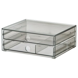 IKEA GODMORGON mini chest with 2 drawers, smoked, 9x7 ½x3 ½ in, Ikea Ireland | 7108AYFRO