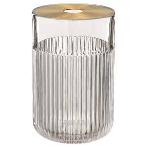 IKEA GRADVIS vase with metal insert, clear glass/gold, 8 ¼ in, Ikea Ireland | 2803EVRTG