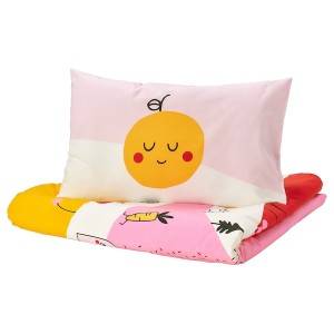 IKEA GRÖNFINK duvet cover 1 pillowcase f crib, 43x49/14x22 in Multicolor / Stripe, Ikea Ireland | 5697ROHFA