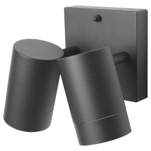 IKEA GRÖNSPRÖT wall lamp double, hardwired, outdoor black, Ikea Ireland | 0936WZPUV