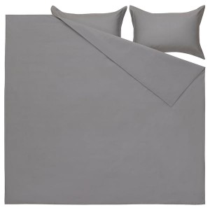 IKEA GRÅPALPMAL duvet cover and pillowcase(s), Full/Queen (Double/Queen) Gray, Ikea Ireland | 5081GQTES