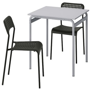 IKEA GRÅSALA / ADDE table and 2 chairs, gray gray/black, 26 3/8 in, Ikea Ireland | 4671BOKMF