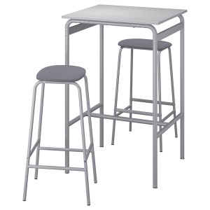 IKEA GRÅSALA / GRÅSALA bar table and 2 bar stools, gray gray/gray, 29 1/2 in, Ikea Ireland | 2306PSFXQ