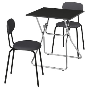 IKEA GUNDE / ÖSTANÖ table and 2 chairs, folding black/Remmarn dark gray, 26 3/8x26 3/8 in, Ikea Ireland | 7924OUFZS