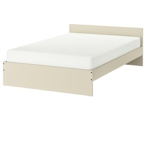 IKEA GURSKEN bed frame with headboard, Full/Double Light Beige / Luröy, Ikea Ireland | 4965CSFIZ