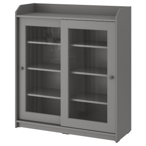 IKEA HAUGA glass-door cabinet, 41 3/8x45 5/8 in Gray, Ikea Ireland | 9421HMLWO