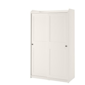 IKEA HAUGA wardrobe with sliding doors, 46 1/2x21 5/8x78 3/8 in White, Ikea Ireland | 1204PLREA