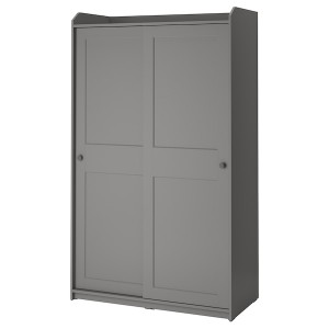 IKEA HAUGA wardrobe with sliding doors, 46 1/2x21 5/8x78 3/8 in Gray, Ikea Ireland | 0391UHZMA