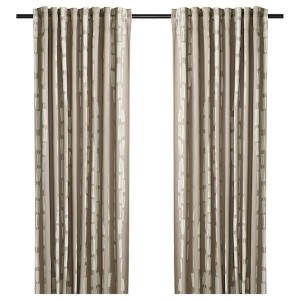 IKEA HÄCKBERBERIS room darkening curtains, 1 pair, beige, 50x98 in, Ikea Ireland | 6351HZDYI