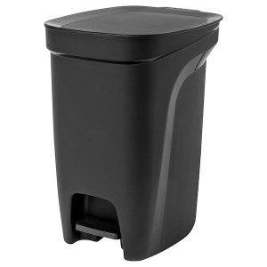 IKEA HÄCKSAX step trash can, 3 gallon Black, Ikea Ireland | 7469LENPD