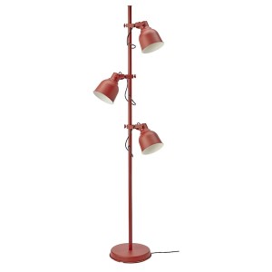 IKEA HEKTAR floor lamp with 3-spotlights, brown-red, Ikea Ireland | 7394YVTPE
