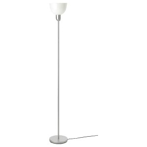 IKEA HEKTOGRAM floor uplighter with light bulb Silver Color / White, Ikea Ireland | 6289WPTZG