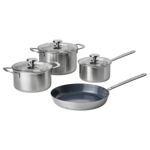 IKEA HEMKOMST 7-piece cookware set, stainless steel, Ikea Ireland | 1065HBAKI