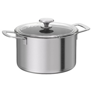 IKEA HEMKOMST pot with lid, stainless steel/glass, 5.3 qt, Ikea Ireland | 6031WUHBS