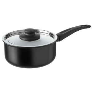 IKEA HEMLAGAD saucepan with lid, black, 2.1 qt, Ikea Ireland | 5071RXSOV
