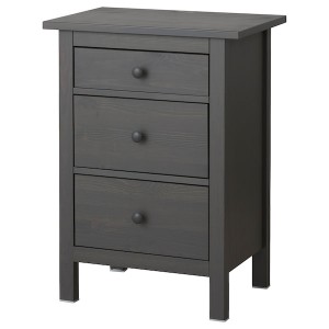 IKEA HEMNES 3-drawer chest, 22 7/8x31 1/8 in Dark Gray Stained, Ikea Ireland | 6152FEVSB