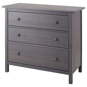 IKEA HEMNES 3-drawer chest, 42 1/2x37 3/4 in Dark Gray, Ikea Ireland | 0351DBRQH