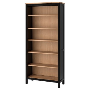 IKEA HEMNES Bookcase, black-brown, light brown, 35 3/8x77 1/2 in, Ikea Ireland | 3854DGWFA