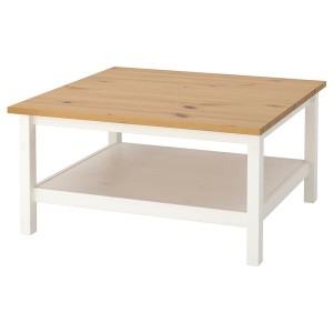 IKEA HEMNES Coffee table, white stain, light brown, 35 3/8x35 3/8 in, Ikea Ireland | 7149ZRLTB