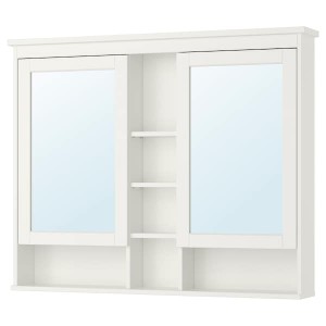 IKEA HEMNES Mirror cabinet with 2 doors, 47 1/4x38 5/8 in White, Ikea Ireland | 8214PJSLN