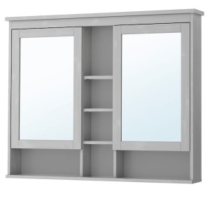 IKEA HEMNES Mirror cabinet with 2 doors, 47 1/4x38 5/8 in Gray, Ikea Ireland | 3469DHPMF