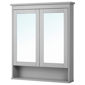 IKEA HEMNES Mirror cabinet with 2 doors, 32 5/8x6 1/4x38 5/8 in Gray, Ikea Ireland | 2530QVMSC