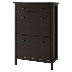 IKEA HEMNES Shoe cabinet with 2 compartments, 35x50 in Black / Brown, Ikea Ireland | 5486RZQUJ