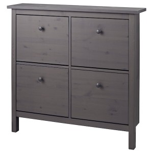 IKEA HEMNES Shoe cabinet with 4 compartments, 42 1/8x39 3/4 in Gray Dark Gray Stained, Ikea Ireland | 6092JTNQI