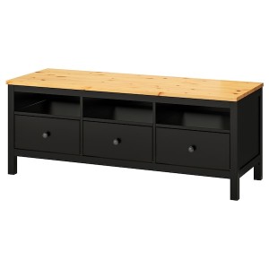 IKEA HEMNES TV unit, 58 1/4x18 1/2x22 1/2 in Black / Brown / Light Brown, Ikea Ireland | 0517NVWJA
