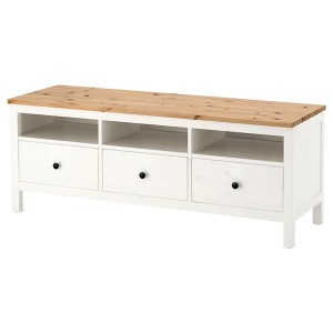 IKEA HEMNES TV unit, white stain, light brown, 58 1/4x18 1/2x22 1/2 in, Ikea Ireland | 1956CAZRO