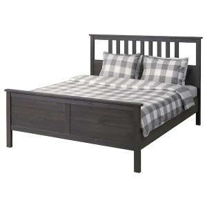 IKEA HEMNES bed frame, Queen Dark Gray Stained, Ikea Ireland | 6584QYSMP