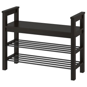IKEA HEMNES bench with shoe storage, 33 1/2x12 5/8x25 5/8 in Black / Brown, Ikea Ireland | 1392XFRHC