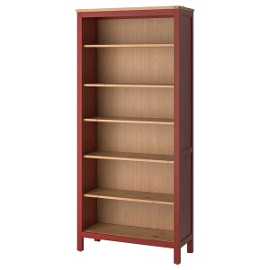 IKEA HEMNES bookcase, 35 3/8x77 1/2 in Red Stained / Light Brown Stained, Ikea Ireland | 0582WPXOA