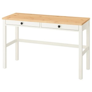 IKEA HEMNES desk with 2 drawers, 47 1/4x18 1/2 in White Stain / Light Brown, Ikea Ireland | 4750SUDOF